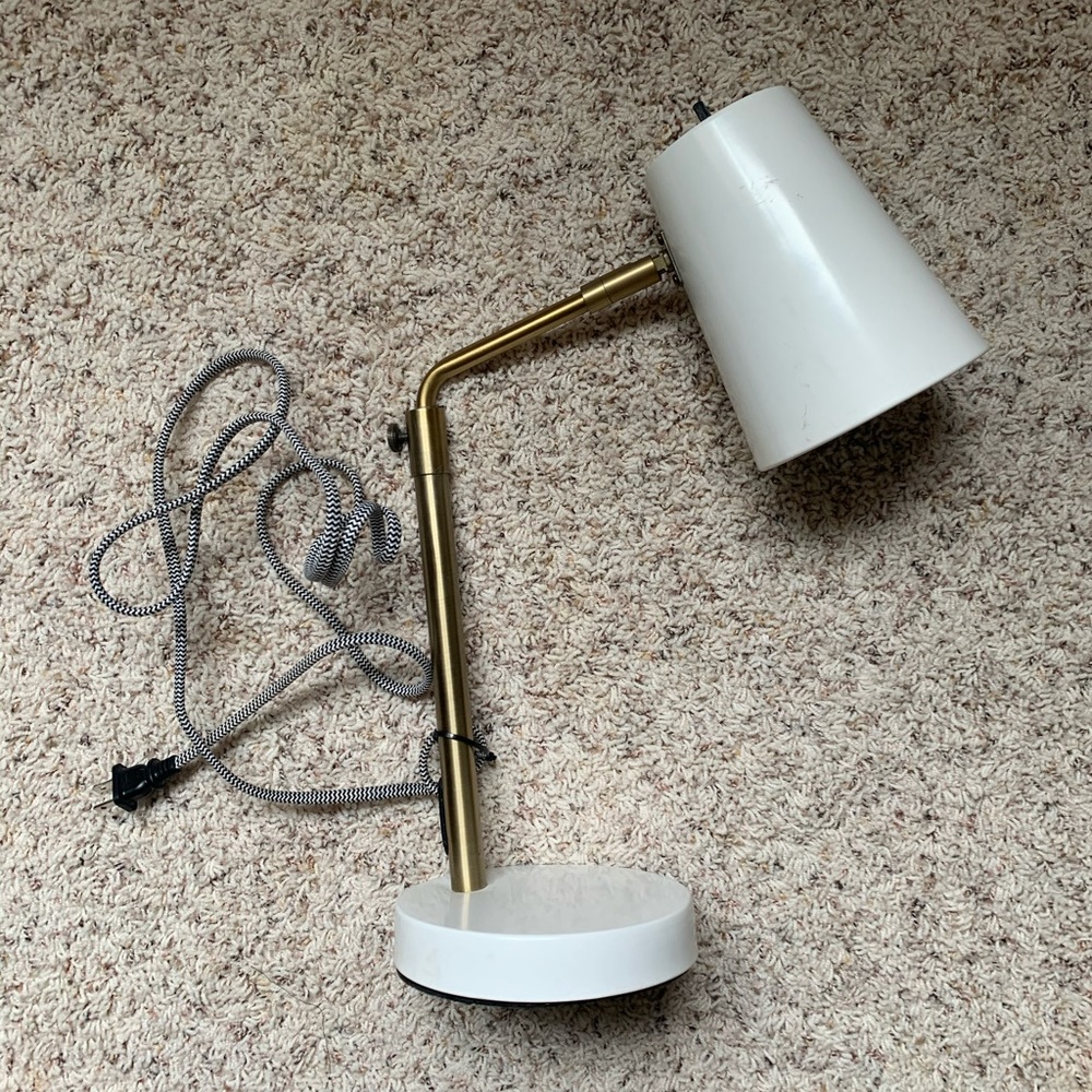 Gold and white marble desk lamp